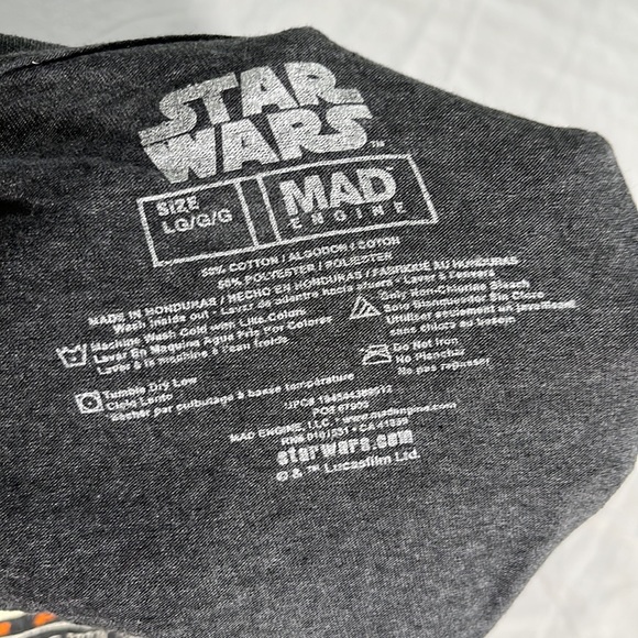 NWOT Grey Men's Star Wars Large The Rise of Skywalker X-Wing Schematic Frame Tee - Picture 9 of 9